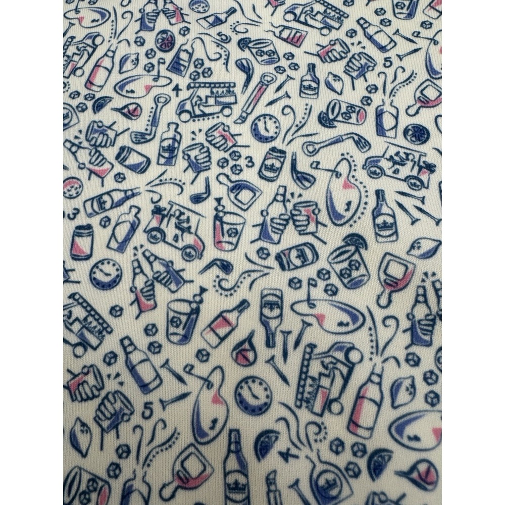 NWT Peter Millar Bar For The Course Cocktail Print Golf Polo Shirt White XL $115 - Picture 5 of 10